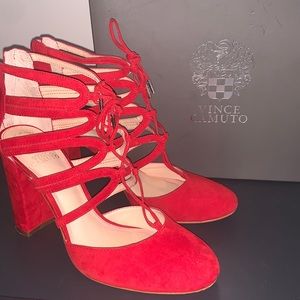 Vince Camuto Shavona Red Suede Heel